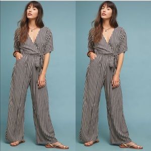 Anthropologie Lillia Striped Jumpsuit x Beachgold